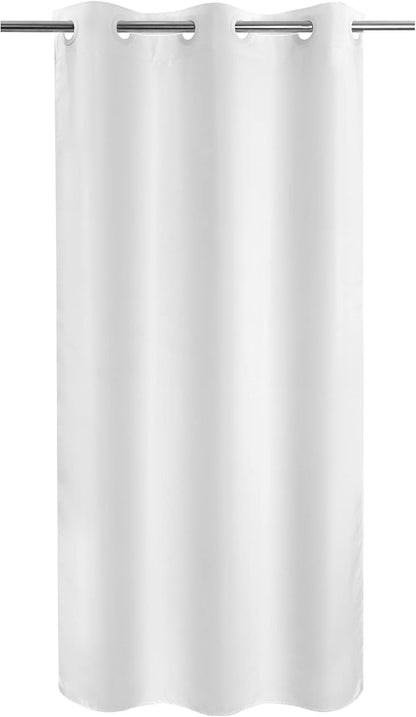 River Dream No Hook Stall Shower Curtain Microfiber Fabric - Soft 42" Width Shower Stall Curtain Hotel Grade, Waterproof & Machine Washable, White, 42x74 | Waterproof Fabric Shower Curtain Set, Bottom Magnets, Soft & Machine Washable, 42W x 74H