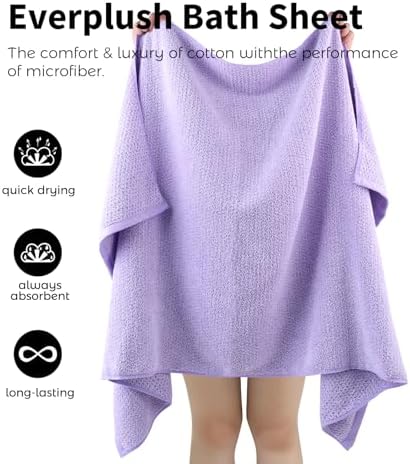 Everplush Diamond Collection Oversized Bath Towel – 1 Pieces, Super Soft & Highly Absorbent, Quick-Drying, Extra Large & Thick. Perfect for Bathroom, Pool, Swimming Use (Lavender, 30" x 56" 1PK)