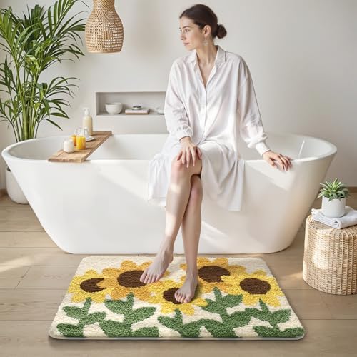 LUMI Bathroom Rug 24x36, Soft Absorbent Microfiber Bath Mat, Non Slip