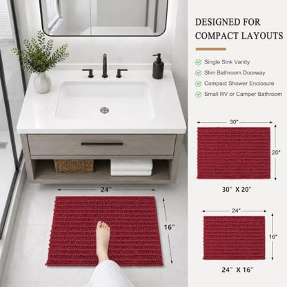 Arotive Bathroom Rugs Mat 24x16, Soft Absorbent Chenille Shaggy Bath Mat
