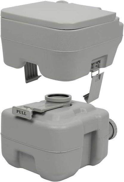 Vasitelan Portable Toilet Camping Porta Potty, 5.3 Gallon Waste Tank, Indoor Outdoor Toilet with CHH Piston, Leak-Proof Cassette Toilet for RV, White