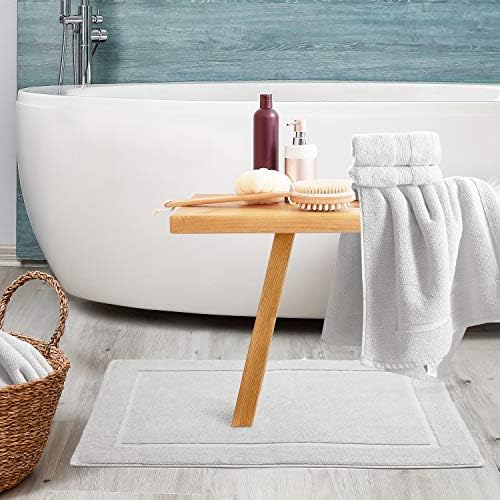 Hearth & Harbor Bath Mat Towels - 100% Ring Spun Cotton Luxury Towels - Ultra Soft & Highly Absorbent, Bathroom Towels, Floor Mat - White
