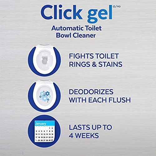 Lysol Click Gel Automatic Toilet Bowl Cleaner, Gel Toilet Bowl Cleaner, for Cleaning and Refreshing, Ocean Fresh, 6 Applicators per Pack