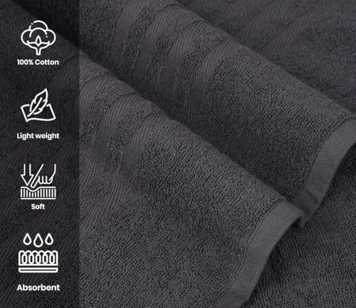 Pack of 2 Jumbo Bath Sheet 40 x 80 Inches, Extra Large Lightweight & Quick Dry Bath Towel, Super Soft & Highly Absorbent – 100% Cotton, Perfect to Wrap Yourself in – Charcoal Grey