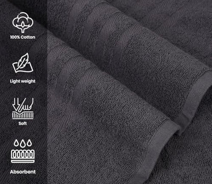Pack of 2 Jumbo Bath Sheet 40 x 80 Inches, Extra Large Lightweight & Quick Dry Bath Towel, Super Soft & Highly Absorbent – 100% Cotton, Perfect to Wrap Yourself in – Charcoal Grey