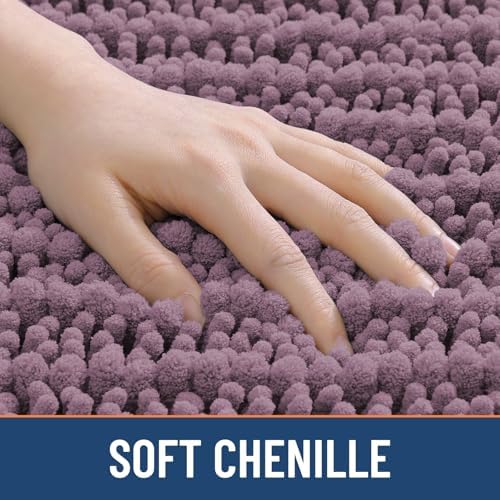 Smiry Bathroom Rugs 59X24, Extra Soft Rubber Backing Chenille Bath Mats