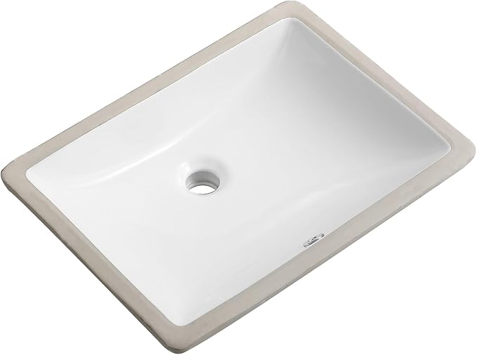 Ada Compliant 20"x15" White Ceramic Rectangle Undermount Bathroom Sink with Overflow (20"x15")