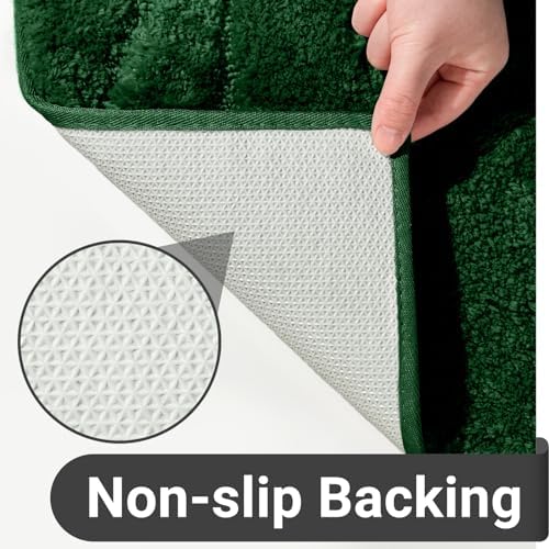DEXDE Bathroom Rugs Runner Non-Slip Mat for Bathroom Floor Tub 24X72 Green
