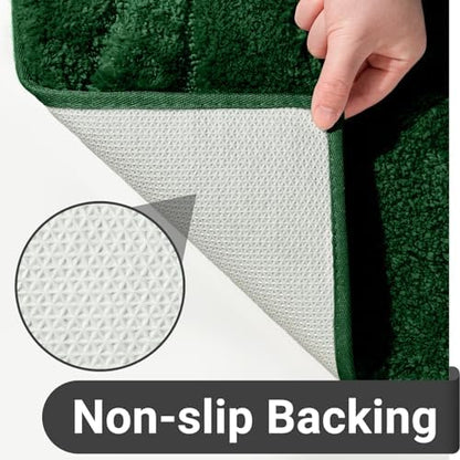 DEXDE Bathroom Rugs Mat Soft Absorbent Shaggy Floor Carpet Green 20x32