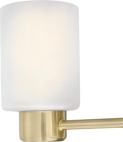 Westinghouse 6126700 Sylvestre Transitional Three Light Wall Fixture, Champagne Brass Finish, Frosted Glass