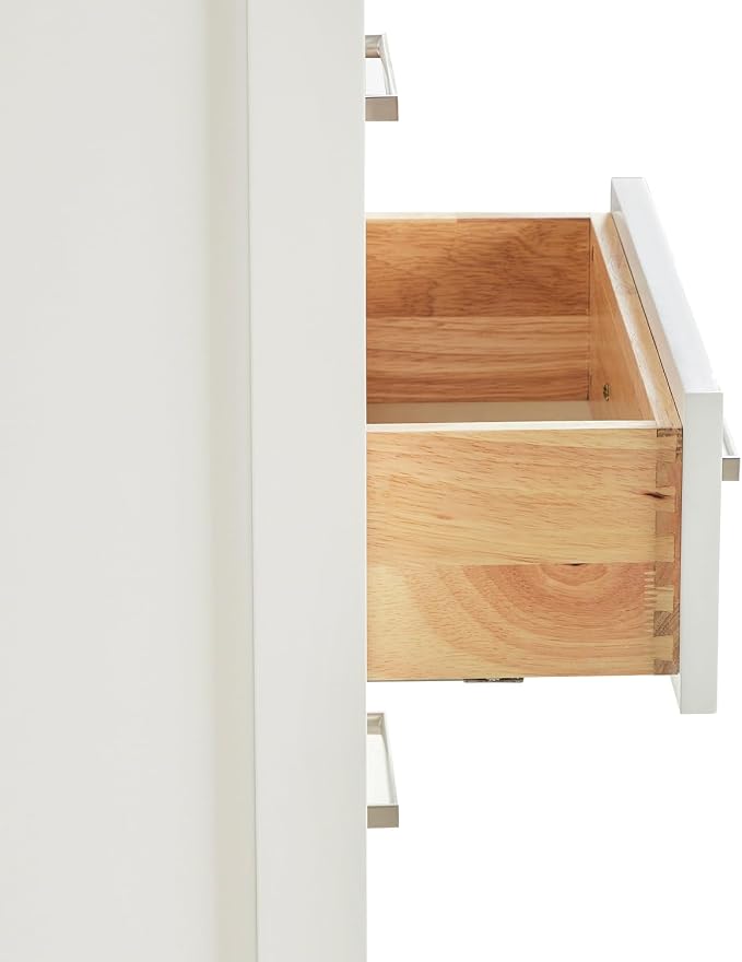 ARIEL Cambridge Bathroom Storage Cabinet - Solid Hevea Wood and Fully Assembled for Long-Lasting Durability and Sophisticated Finish, Freestanding Linen Bathroom Cabinet - 65”H x 20”W x 16”D, White