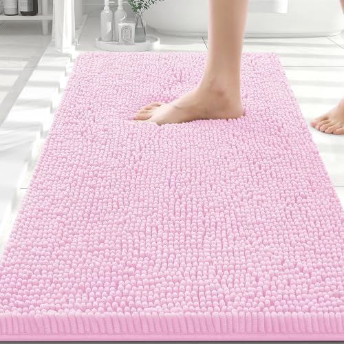 Smiry Bathroom Rugs 30X20, Luxury Chenille Extra Soft Absorbent Bath Mat