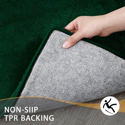 MINIDEAR Bathroom Rugs 32x20 Dark Green - Thick Memory Foam Bath Mat, Ultra Soft & Plush Non-Slip, Quick Dry, Absorbent Washable Floor Microfiber Mat for, Home Decor Accessories