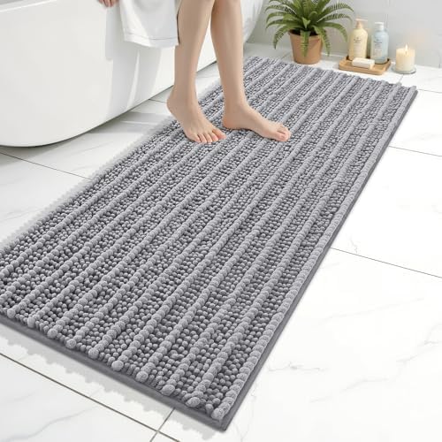 Arotive Bathroom Rugs Mat 47x20, Soft Absorbent Chenille Shaggy Bath Mat