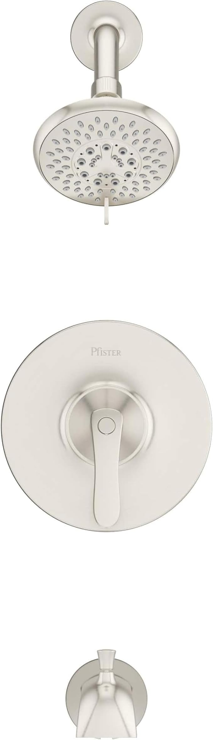 Pfister Weller Tub and Shower Trim Kit (Valve Sold Separately), Single Handle, Brushed Nickel Finish, LG898WRK