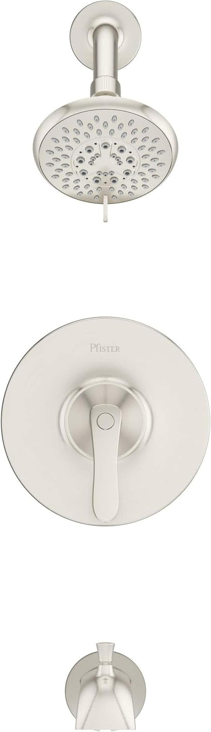 Pfister Weller Tub and Shower Trim Kit (Valve Sold Separately), Single Handle, Brushed Nickel Finish, LG898WRK