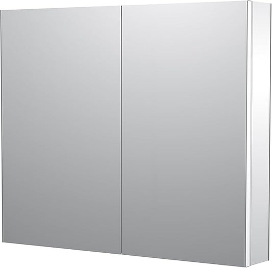 Sunrosa Medicine Cabinet with Mirror, 36" W x 31.5" H, 2 Symmetrical Doors, Wall-Mounted & Recessed Bathroom Medicine Cabinet with Tempered Glass Mirror