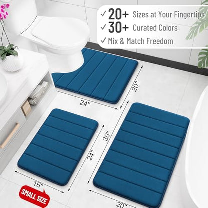 OLANLY Memory Foam Long Bathroom Rugs Runner 44x20, Super Soft Absorbent