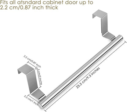 Kitchen Towel Holder Over Cabinet Door Towel Bar 2 Pieces Stainless Steel Kitchen Towel Hanger