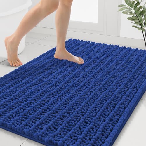 Smiry Bathroom Rugs 40X32, Extra Soft Rubber Backing Chenille Bath Mats
