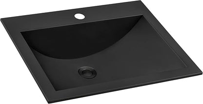 Ruvati 21 x 17 Inch Gunmetal Black Drop-in Bathroom Sink - Sleek Topmount Stainless Steel Sink for Bathroom Vanity, Perfect Drop-in Bathroom Sink for Modern Spaces