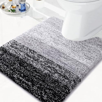 Arotive Microfiber Bathroom Rugs, Soft Absorbent Contour Toilet Rugs, 20x20
