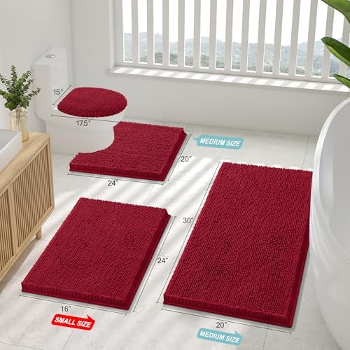Smiry Bathroom Rugs 40X24, Luxury Chenille Extra Soft Absorbent Bath Mat