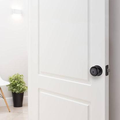 Design House 778936 Cambridge 2-Way Adjustable Entry Door Knob for Front Back Garage, Matte Black