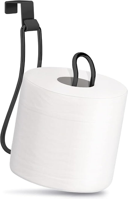 Over the Tank Toilet Paper Holder, Metal Toilet Paper Holder, Black | Toilet Paper Roll Holder, Bathroom Toilet Paper Storage, Space Saving for Bathroom
