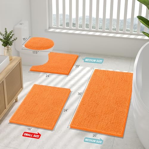 Smiry Bathroom Rugs 24X16, Luxury Chenille Extra Soft Absorbent Bath Mat