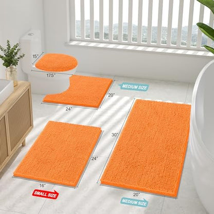 Smiry Bathroom Rugs 24X16, Luxury Chenille Extra Soft Absorbent Bath Mat