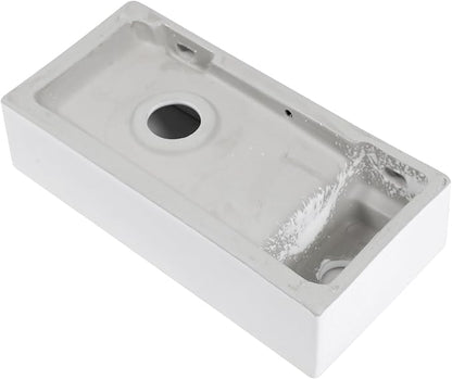 Sarlai Floating Vessel Sink - 15"x7" Wall Hang Small Bathroom Sinks Modern Rectangle Floating White Porcelain Ceramic Garden Wash Hand Sink, Left Hand