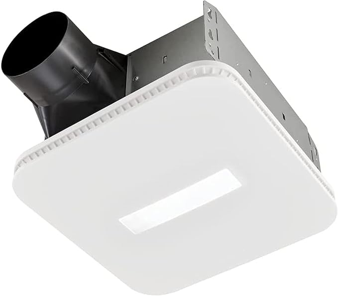Broan-NuTone AER80CCTK CleanCover Bath Fan, 80 CFM, 0.7 Sone, with Selectable CCT LED Light, Energy Star & MHB4 Hanger Bar Set for InVent Series Bath Exhaust Fans, Silver, Steel, 4 Pieces
