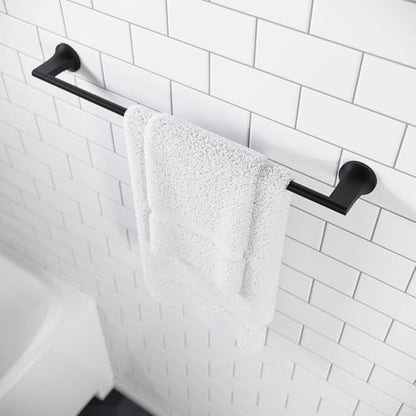 Pfister Pfirst Modern Bath Towel Bar for Bathroom, 24-Inch, Wall-Mounted, Screw-In, Matte Black Finish, BTBPFM2B