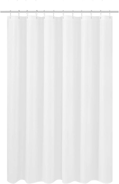 N&Y HOME Fabric Shower Curtain Liner 69 x 70 inches, Hotel Quality, Washable, Water Resistant White Spa Bathroom Curtains with Grommets, 69x70