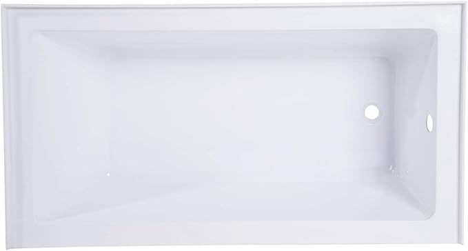 Kingston Brass VTAP543022R Aqua Eden Alcove Tub, White