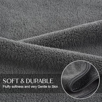 KinHwa Gray Hand Towels for Bathroom, Microfiber Face Towels, 11x20 Inch