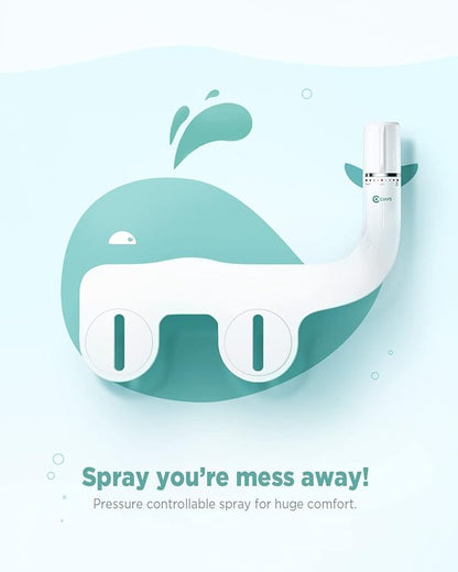 Ciays Bidet Attachment for Toilet Ultra-Slim Bidet Sprayer with Pressure Controls Non-Electric Dual Nozzles for Feminine/Posterior Wash, Sliver and White