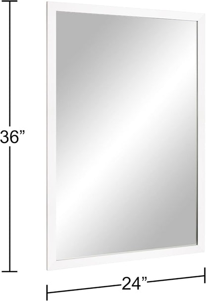 BOMINICA Rectangular Wall Mirror 24” x 36” Bathroom Mirror Framed Wall Mirror for Living Room, Vanity, White