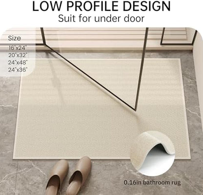 Mecko 24"x36" Bath Mat, Absorbent Quick Dry Bathroom Floor Mats Oatmeal