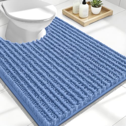 OLANLY U-Shaped Toilet Rug 24x20, Thick Soft Absorbent Chenille Contour Rug