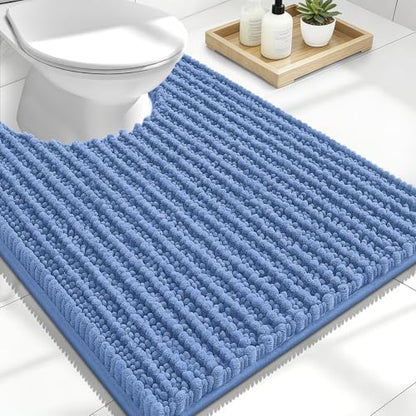 OLANLY U-Shaped Toilet Rug 24x20, Thick Soft Absorbent Chenille Contour Rug