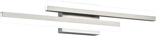PRESDE 24 Inch LED Bathroom Vanity Light Bar, Modern Brushed Nickel Wall Lighting Fixture Over Mirror