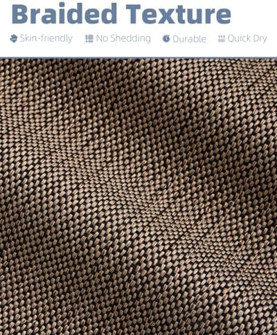 PADOOR Non-Slip Bath-Mats, Rubber-Backing Braided Absorbent Mats, Machine Washable Thin Bath Rugs Fit Under Door, Quick Dry for Bathroom Floor, 24x35 Black
