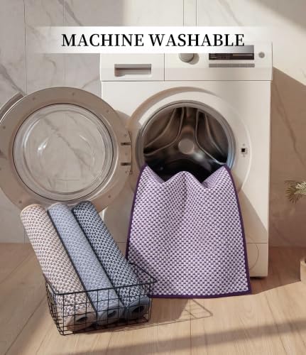 YIHOUSE Purple Bathroom Rugs Sets 3 Pieces,Thin Bath Mat Quick Dry