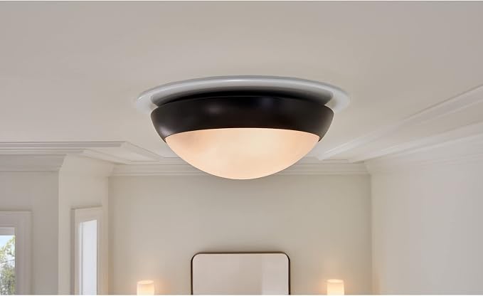 Broan NuTone Roomside Series 80 CFM Traditional Decorative Exhaust Fan for Bathrooms, Ventilation Bath Fan with Light, Matte Black