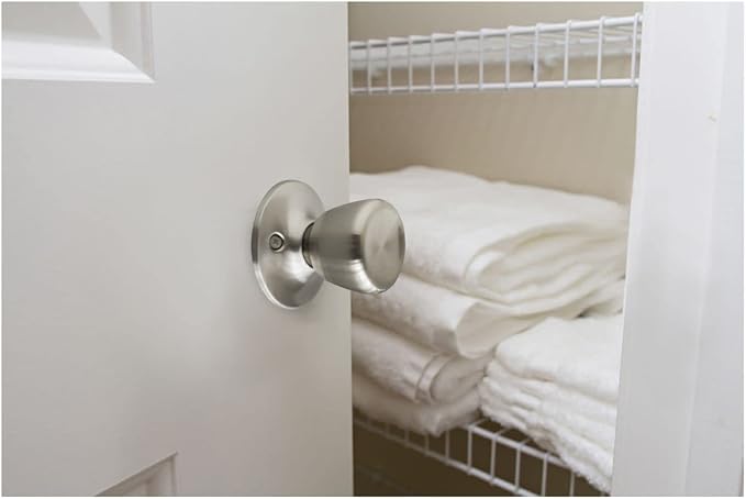Design House 190579 Terrace Dummy Door Knob Satin Nickel 2-Pack