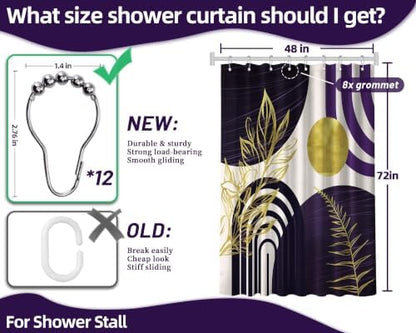 Dark Purple and Gold Stall Shower Curtain, 48X72 in Narrow Small