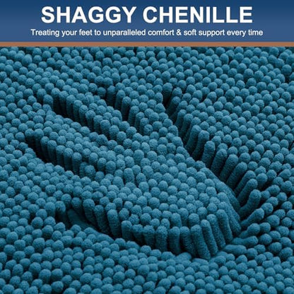 Smiry Bathroom Rugs 30X20, Luxury Chenille Extra Soft Absorbent Bath Mat