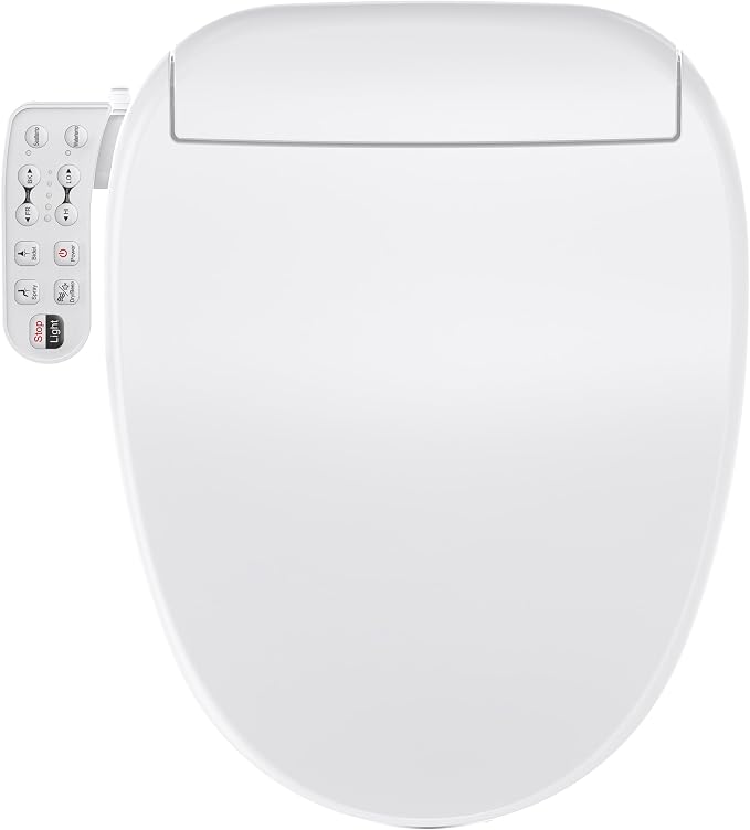Bidet Toilet Seat Elongated with Heated Toilet Seat for Bathroom 236 | Instant Warm Water, Warm Air Dryer, Self-Cleaning Nozzle, Night Light, Soft Close Lid, Requires Outlet